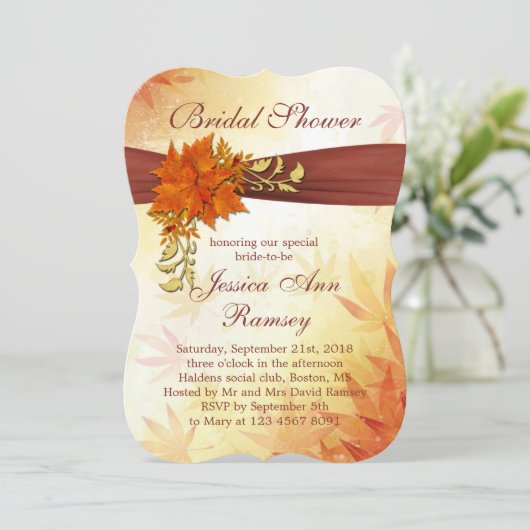 Najaarbladeren Bridal Shower Uitnodiging (Staand voorkant)