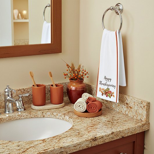 Najaarbladeren en eikels, aangepast handdoek