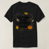 Najaarbladeren en pompoenen alstublieft Herfst lat T-shirt (Design voorkant)