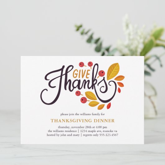 Najaarbladeren en Thanksgiving van bessen Kaart (Staand voorkant)