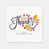 Najaarbladeren en Thanksgiving van bessen Servet (Voorkant)