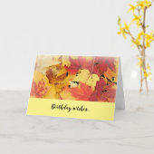 Najaarbladeren Gevouwen Wenskaart Kaart (Gele Bloem)