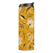 Najaarbladeren in cartoon stijl naadloos patroon thermosbeker (Gedraaid links)