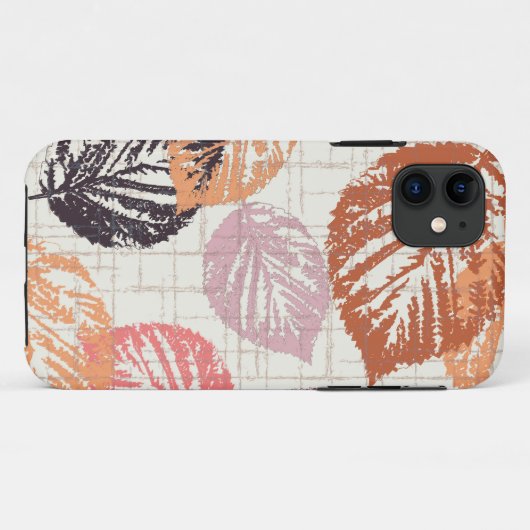 Najaarbladeren op beige. Case-Mate iPhone case (Achterkant (horizontaal))