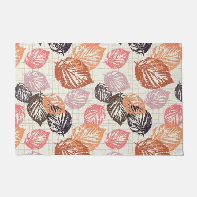Najaarbladeren op beige. deurmat (Voorkant)