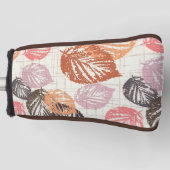 Najaarbladeren op beige. golfheadcover (Voorkant)