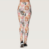 Najaarbladeren op beige. leggings (Achterkant)