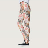Najaarbladeren op beige. leggings (Links)