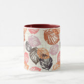 Najaarbladeren op beige. mok (Midden)