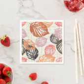 Najaarbladeren op beige. servet (Insitu)