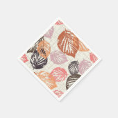 Najaarbladeren op beige. servet (Hoek)