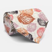 Najaarbladeren op beige. stropdas (Opgerold)