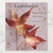 Najaarbladeren op getextureerd papier wijn etiket (Enkel label)