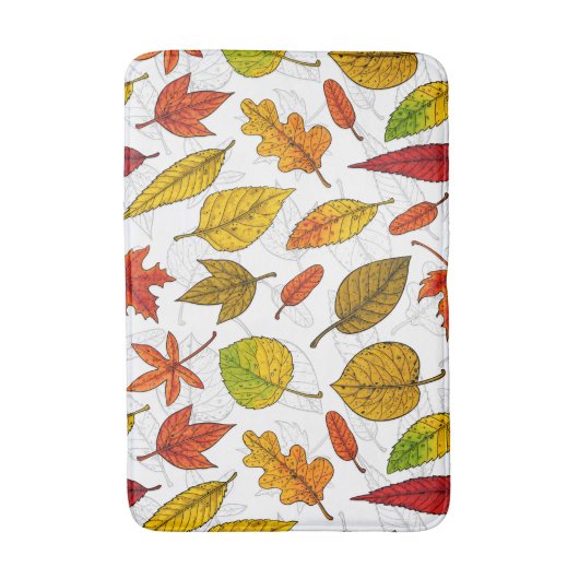 Najaarbladeren op wit badmat (Voorkant Verticaal)