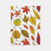 Najaarbladeren op wit fleece deken (Voorkant)