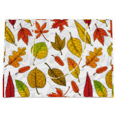Najaarbladeren op wit groot cadeauzakje (Voorkant)
