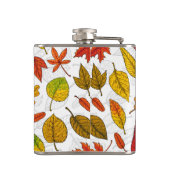 Najaarbladeren op wit heupfles (Achterkant)