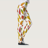 Najaarbladeren op wit leggings (Rechts)