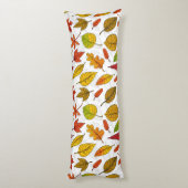 Najaarbladeren op wit lichaamskussen (Achterkant (Verticaal))