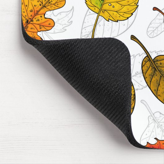 Najaarbladeren op wit muismat (Hoek)