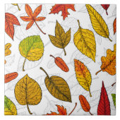 Najaarbladeren op wit tegeltje (Voorkant)