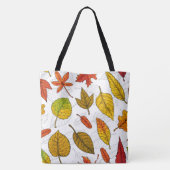 Najaarbladeren op wit tote bag (Achterkant)