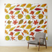 Najaarbladeren op wit wandkleed (In Situ (horizontaal))