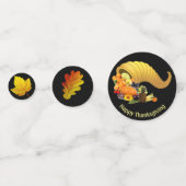 Najaarbladeren op zwarte Thanksgiving Tafelpagina- Confetti (Achterkanten)