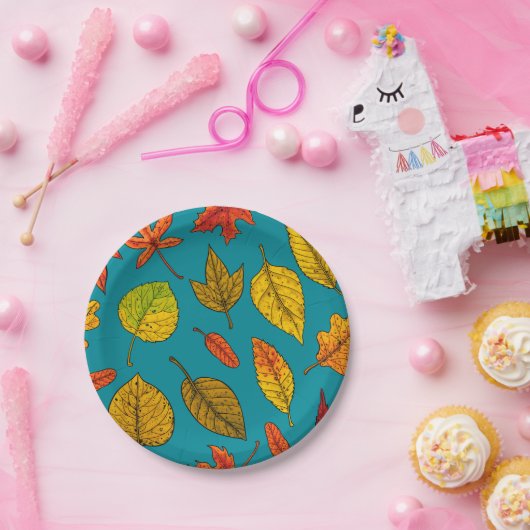 Najaarbladeren Papieren Bordje (Feest)