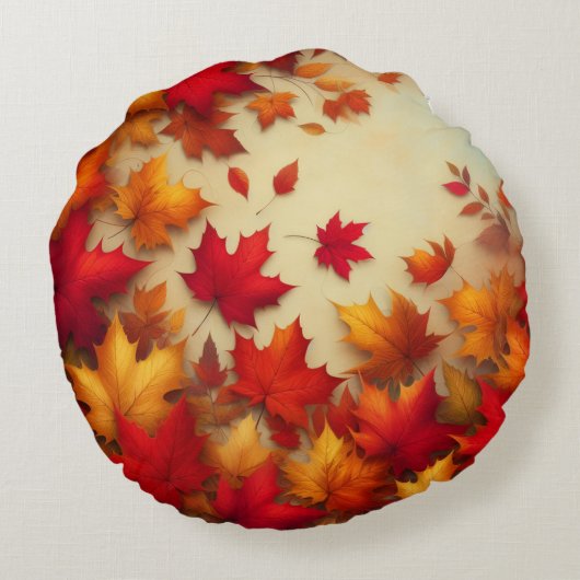 Najaarbladeren Rond Kussen (Achterkant)