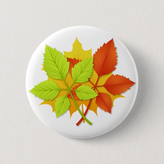 Najaarbladeren Ronde Button 5,7 Cm (Voorkant)