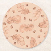 Najaarbladeren Ronde Kartonnen Onderzetter (Voorkant)