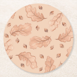 Najaarbladeren Ronde Kartonnen Onderzetter