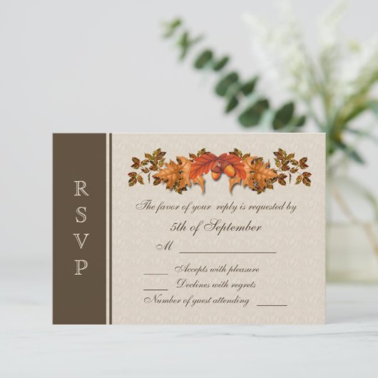 Najaarbladeren RSVP (Staand voorkant)