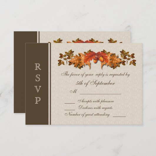 Najaarbladeren RSVP (Voorkant / Achterkant)