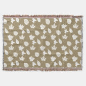 Najaarbladeren - wit en taupettan deken (Voorkant)