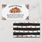 Najaarbladpompoenboeken voor Baby shower voor Baby Informatiekaartje (Voorkant / Achterkant)