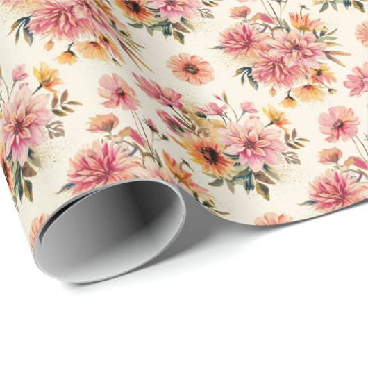 Najaarbloemen Cadeaupapier (Rol Hoek)