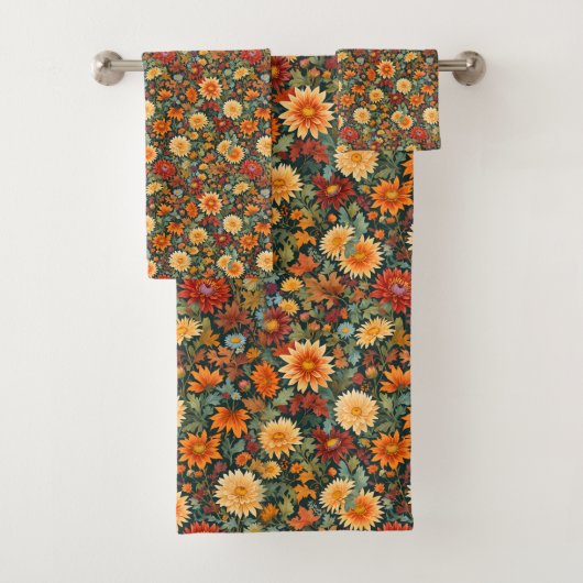 Najaarbloemen en bladeren bad handdoek (Insitu)