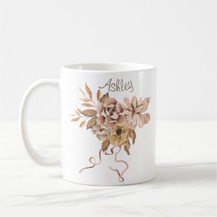 Najaarbloemen en bladeren koffiemok