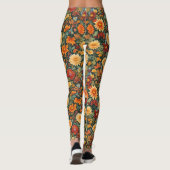 Najaarbloemen en bladeren leggings (Achterkant)