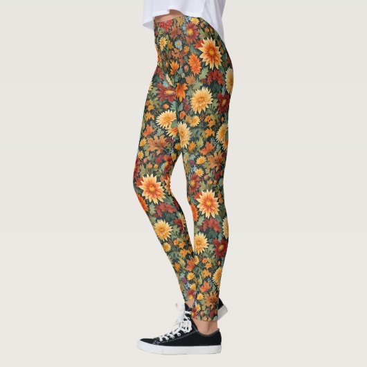 Najaarbloemen en bladeren leggings (Links)