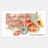 Najaarbloemen en pompoenen Rechthoekige Sticker (Voorkant)