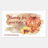 Najaarbloemen en pompoenen Rechthoekige Sticker (Voorkant)