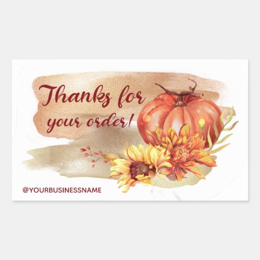 Najaarbloemen en pompoenen Rechthoekige Sticker (Voorkant)