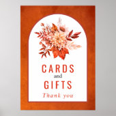 Najaarbloemen en sinaasappel herfst poster (Voorkant)