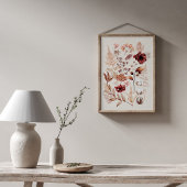 Najaarbloemen en vallende bladeren poster