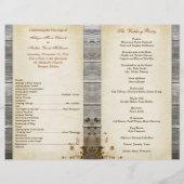 Najaarbloemen, FAUX Wood Wedding Program (Achterkant)