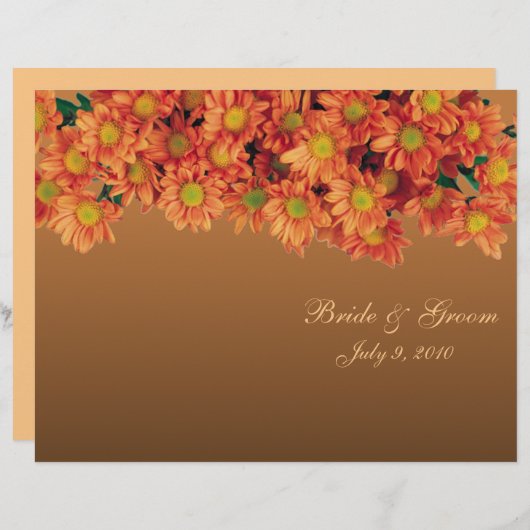 Najaarbloemen Gevouwen weddenschap (Voorkant / Achterkant)