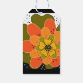 Najaarbloemen, herfst, bloem, illustratieworp cadeaulabel (Achterkant)